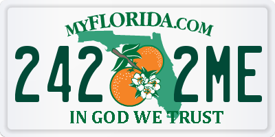 FL license plate 2422ME