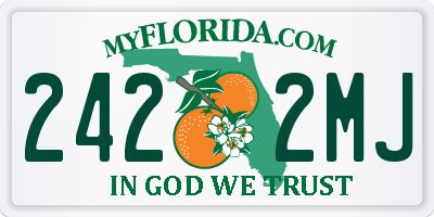 FL license plate 2422MJ