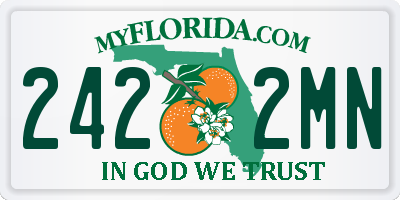 FL license plate 2422MN