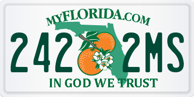 FL license plate 2422MS