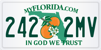 FL license plate 2422MV