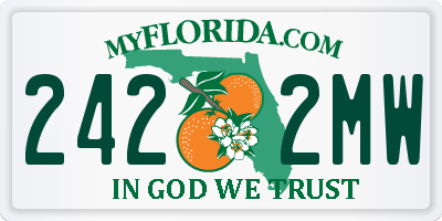 FL license plate 2422MW