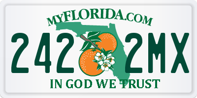 FL license plate 2422MX