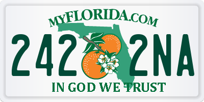 FL license plate 2422NA
