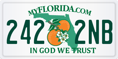 FL license plate 2422NB