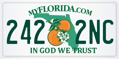 FL license plate 2422NC