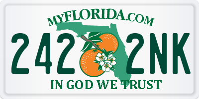 FL license plate 2422NK