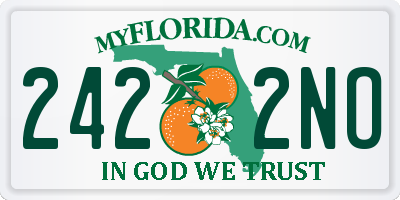 FL license plate 2422NO