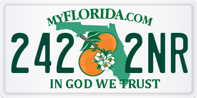 FL license plate 2422NR