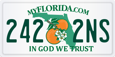 FL license plate 2422NS