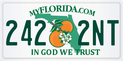FL license plate 2422NT