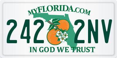 FL license plate 2422NV