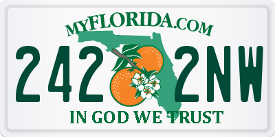 FL license plate 2422NW