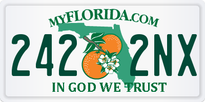 FL license plate 2422NX