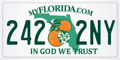 FL license plate 2422NY