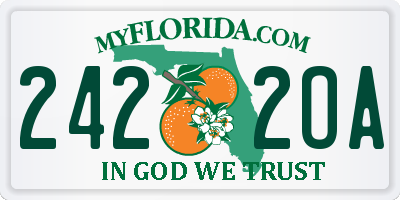 FL license plate 2422OA