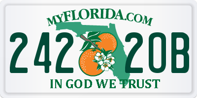 FL license plate 2422OB