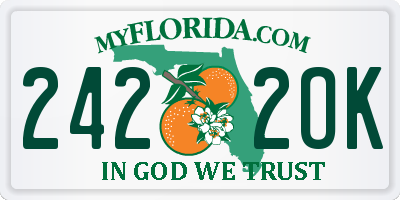 FL license plate 2422OK