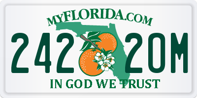 FL license plate 2422OM
