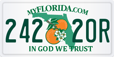FL license plate 2422OR