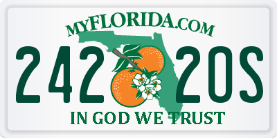 FL license plate 2422OS