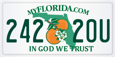 FL license plate 2422OU