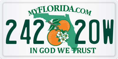 FL license plate 2422OW
