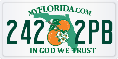 FL license plate 2422PB