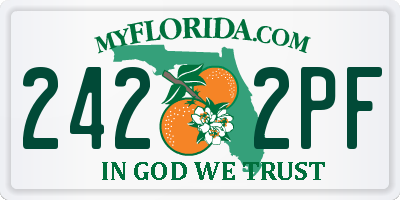 FL license plate 2422PF