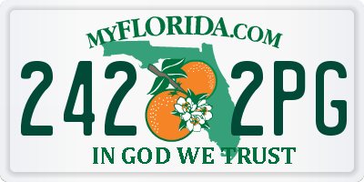 FL license plate 2422PG