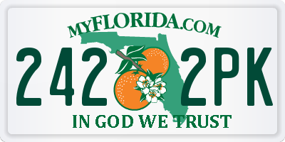 FL license plate 2422PK