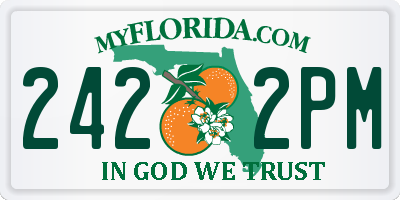FL license plate 2422PM