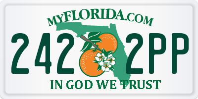 FL license plate 2422PP