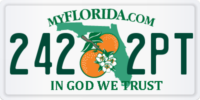 FL license plate 2422PT