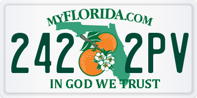 FL license plate 2422PV