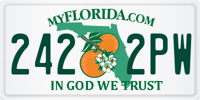 FL license plate 2422PW