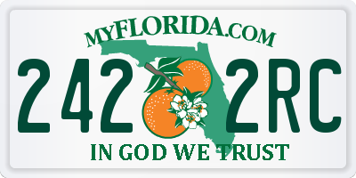FL license plate 2422RC
