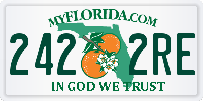 FL license plate 2422RE