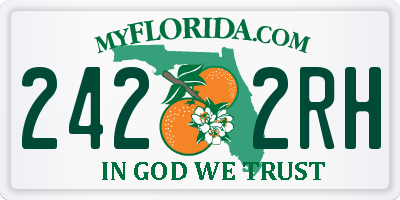 FL license plate 2422RH