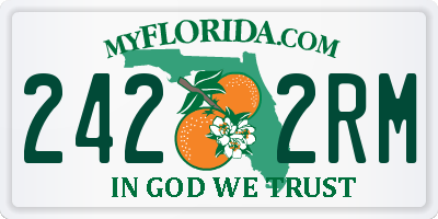 FL license plate 2422RM