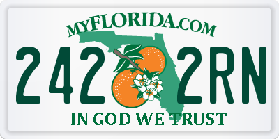 FL license plate 2422RN
