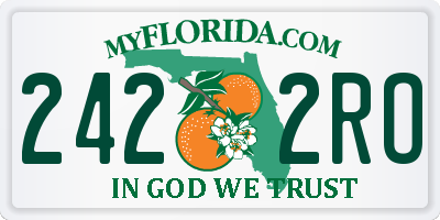 FL license plate 2422RO