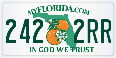 FL license plate 2422RR