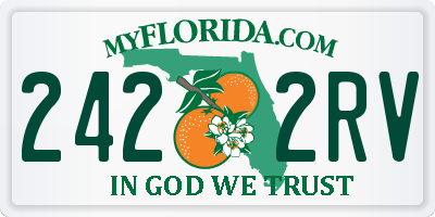 FL license plate 2422RV