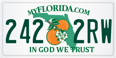 FL license plate 2422RW