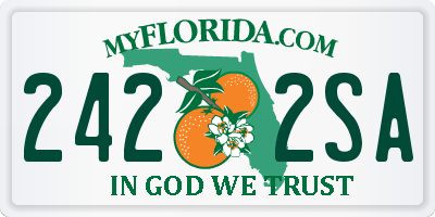 FL license plate 2422SA