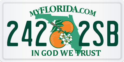 FL license plate 2422SB