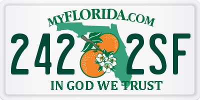 FL license plate 2422SF