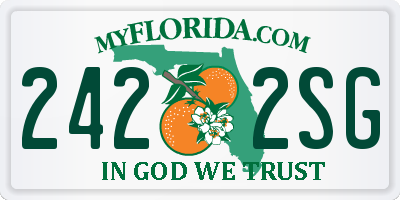 FL license plate 2422SG