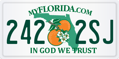 FL license plate 2422SJ